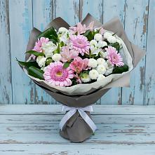 Букет цветов из:  Герберы, Альстромерии и Хризантемы в Алачково