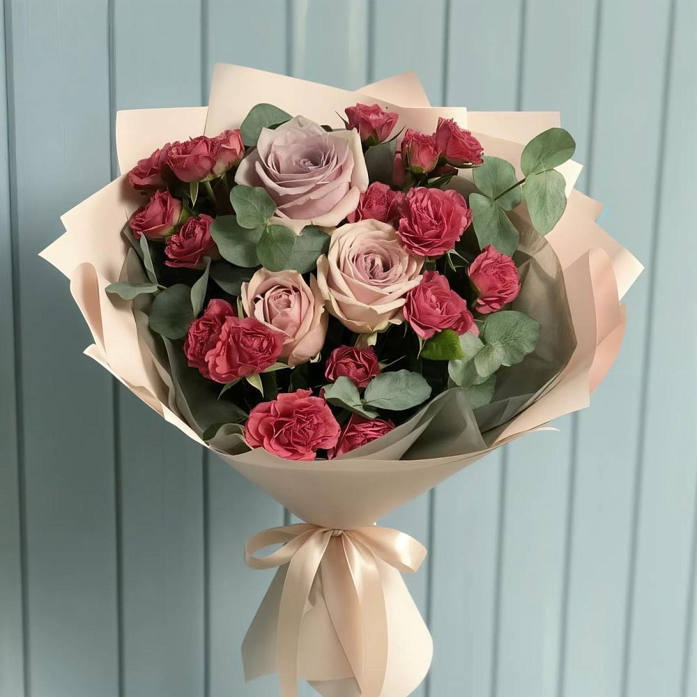 Букет цветов из: Гвоздики и Розы в Алачково