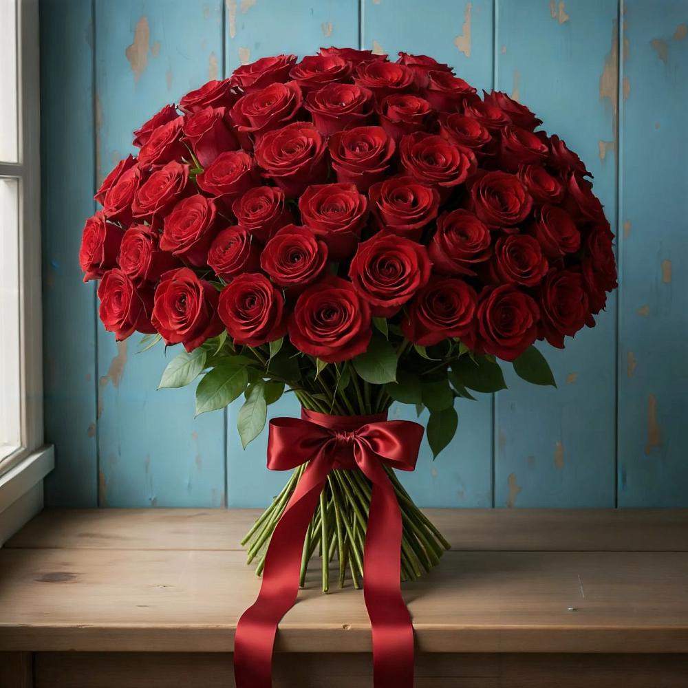 Букет Красные розы Блэк Меджик в Алачково