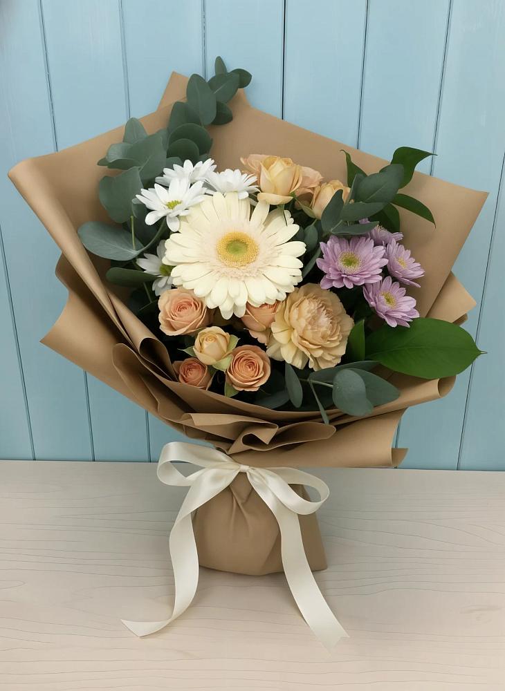 Букет цветов из: Герберы и Хризантемы в Алачково