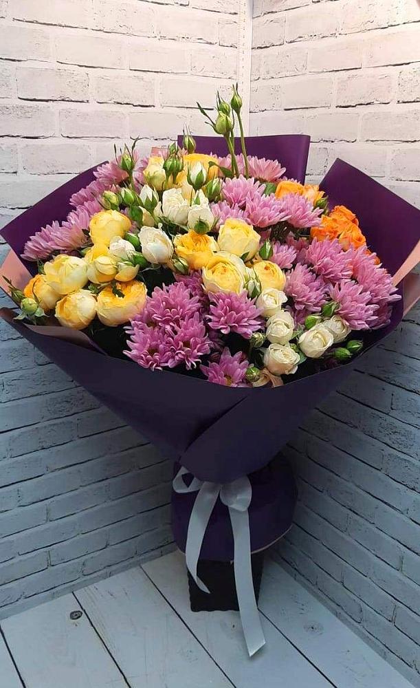 Букет цветов из: Хризантемы и Розы в Алачково