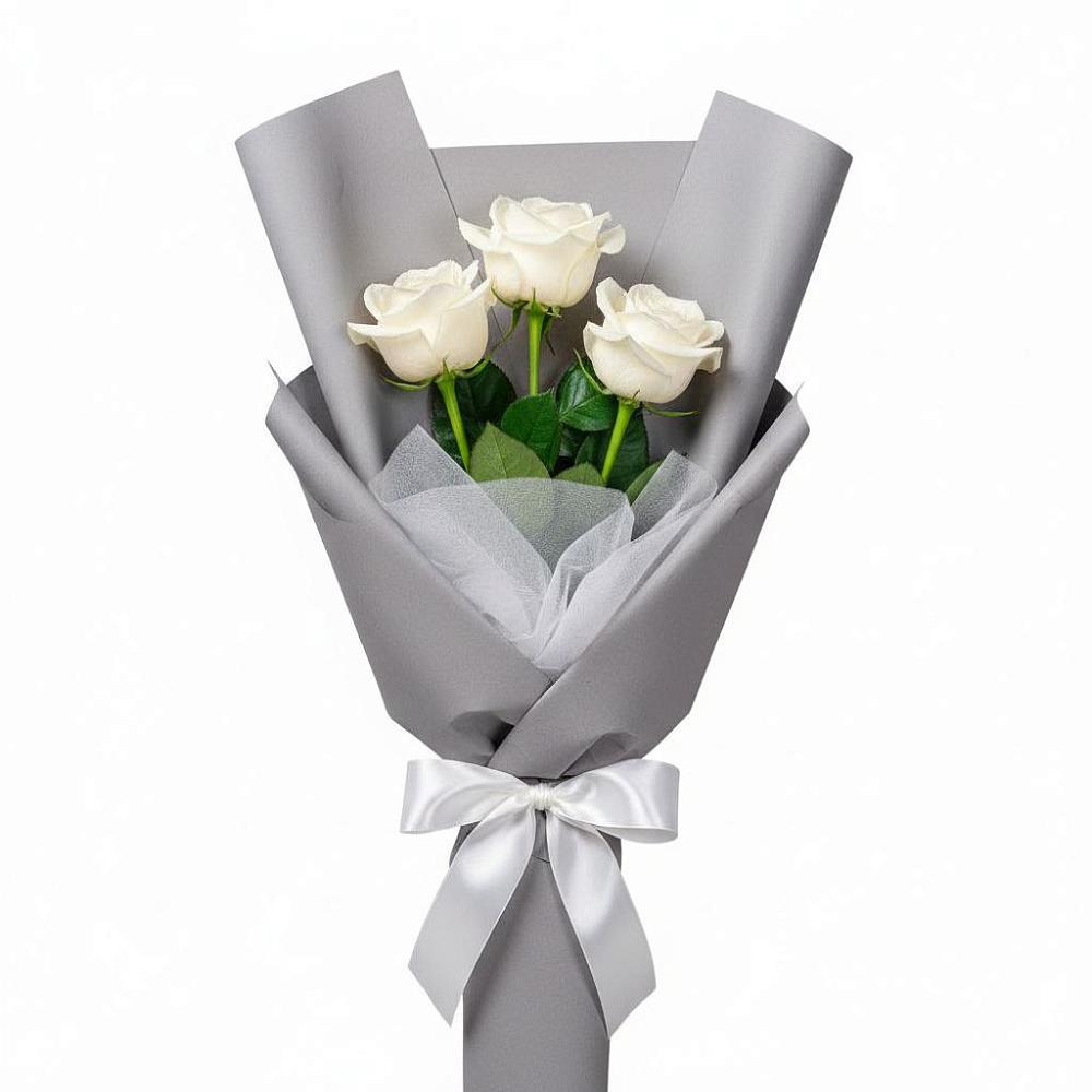 Букет 3 белые розы в Алачково