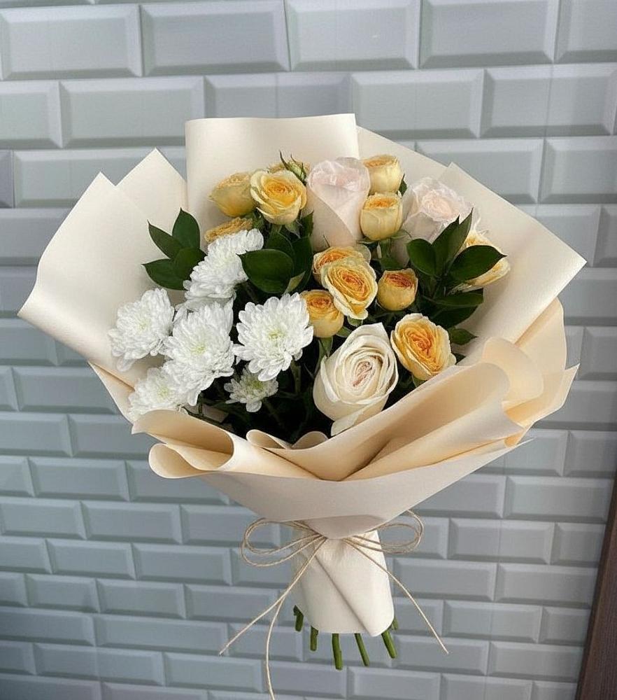 Букет цветов из: Розы и Хризантемы в Алачково