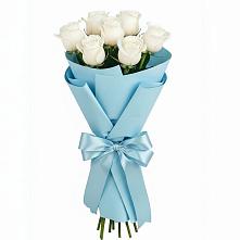 Букет 7 белых роз Проуд в Алачково