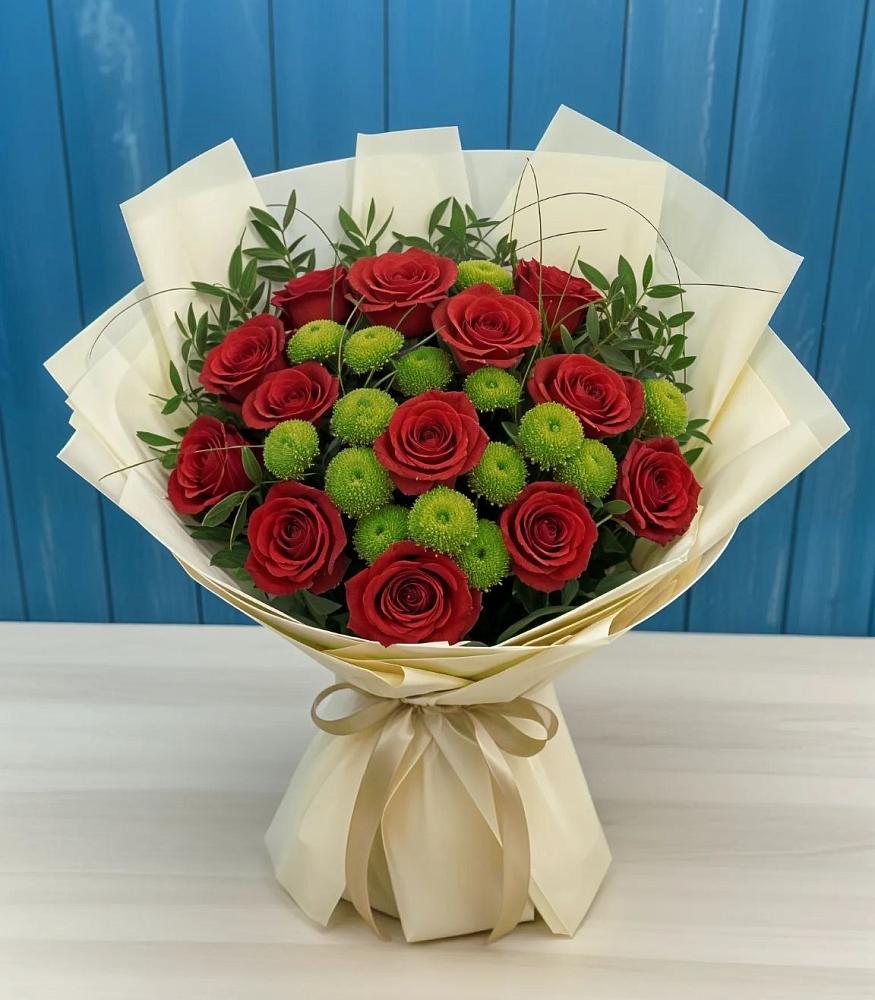 Букет цветов из: Розы и Хризантемы в Алачково